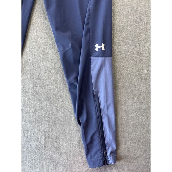 Under Armour Mens Warm Up Track Pants S Navy Blue Athletic Joggers Athleisure - Picture 2 of 10